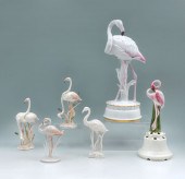 6 PC. PORCELAIN FLAMINGO COLLE