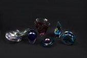 6 PC. SIGNED ART GLASS COLLECT