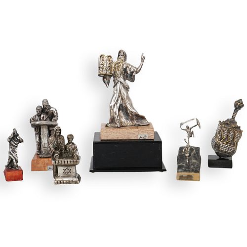 (6 PC) SILVER JUDAICA FIGURAL