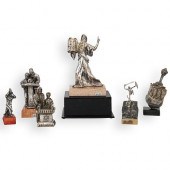 (6 PC) SILVER JUDAICA FIGURAL