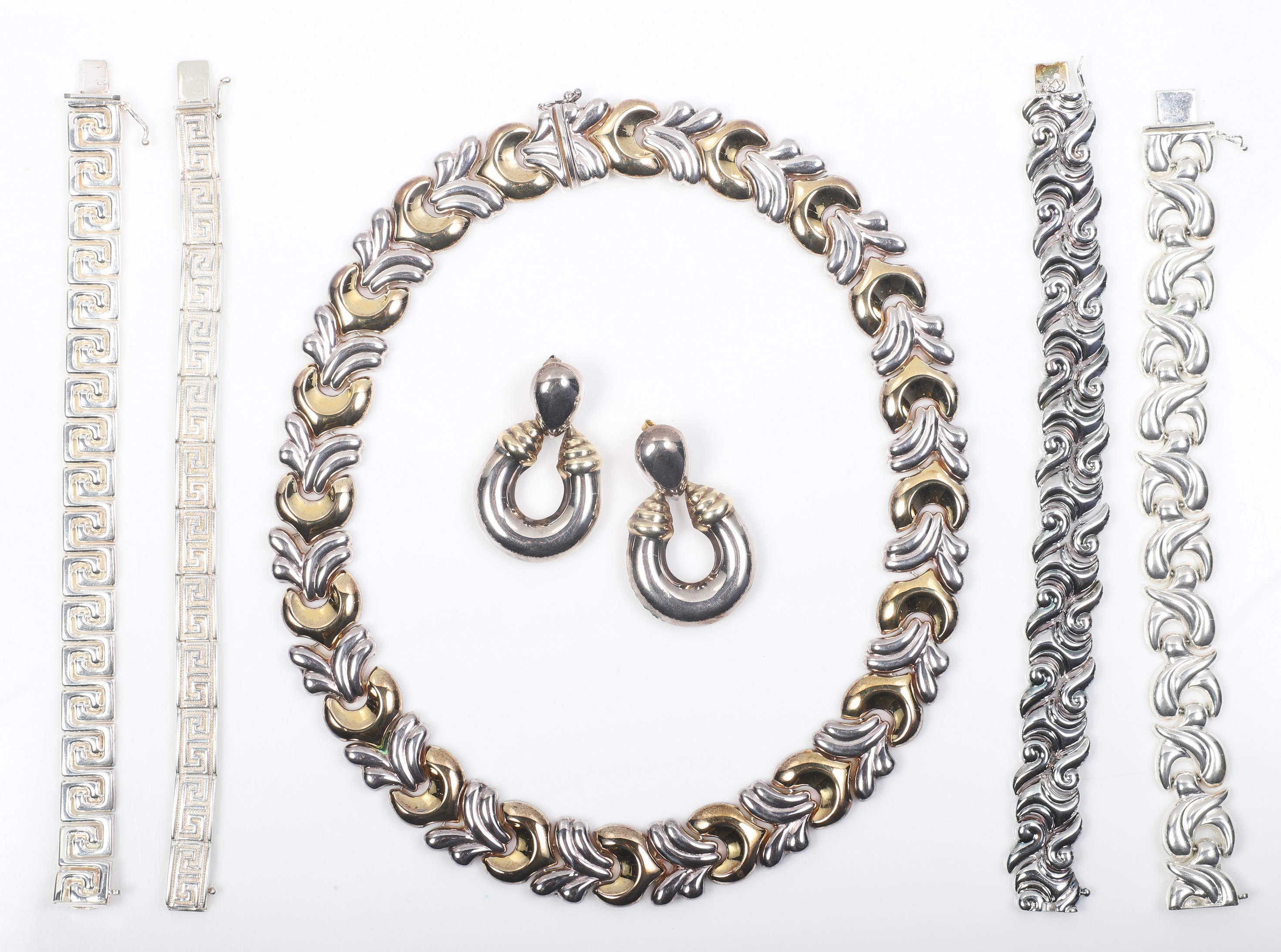(6) Pc sterling necklace,