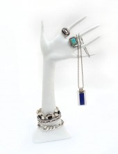 6 PC STERLING SILVER LOT: 1) 7
