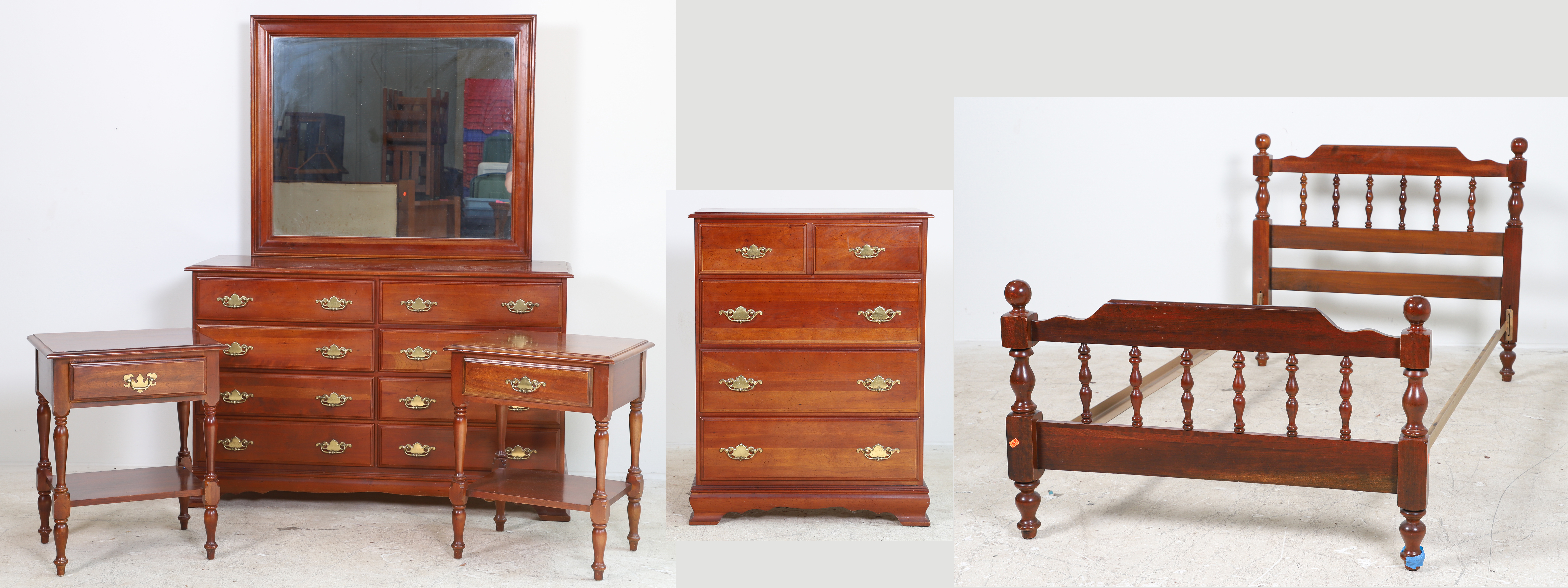 (6) pc Walnut finished bedroom set,
