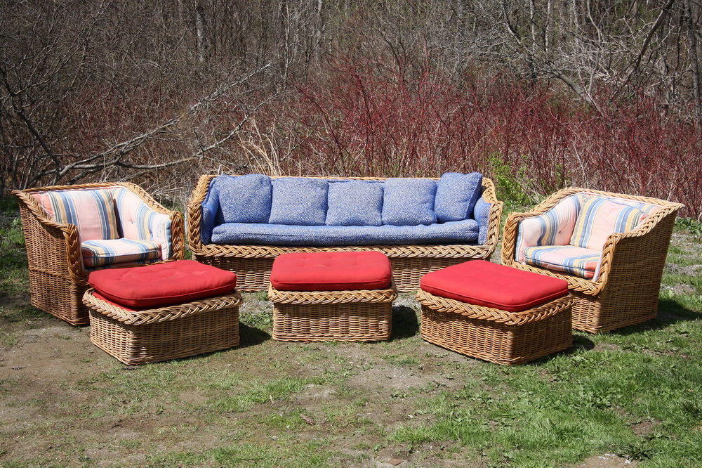 (6 PC) WICKER PATIO SET WITH