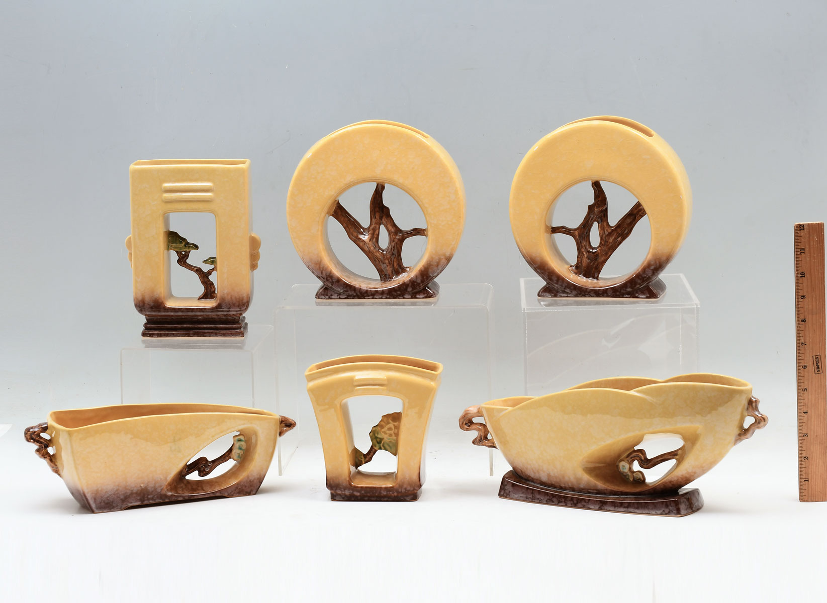 6 PC.ROSEVILLE POTTERY ''MING