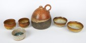 (6) Pcs art pottery, c/o jug s