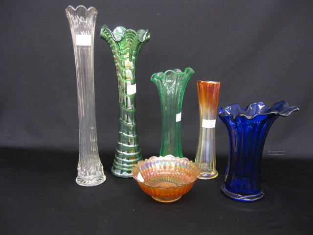 6 pcs. Carnival Glass;cobalt
