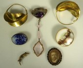6 pcs costume jewelry, oval GF