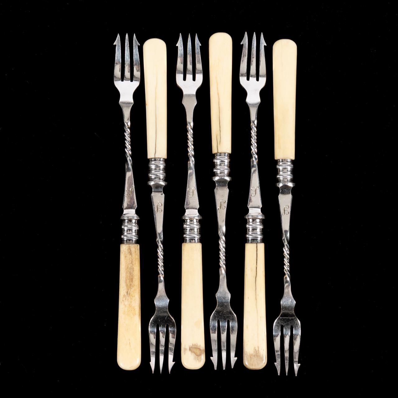 6 PCS ENGLISH SILVERPLATE AND