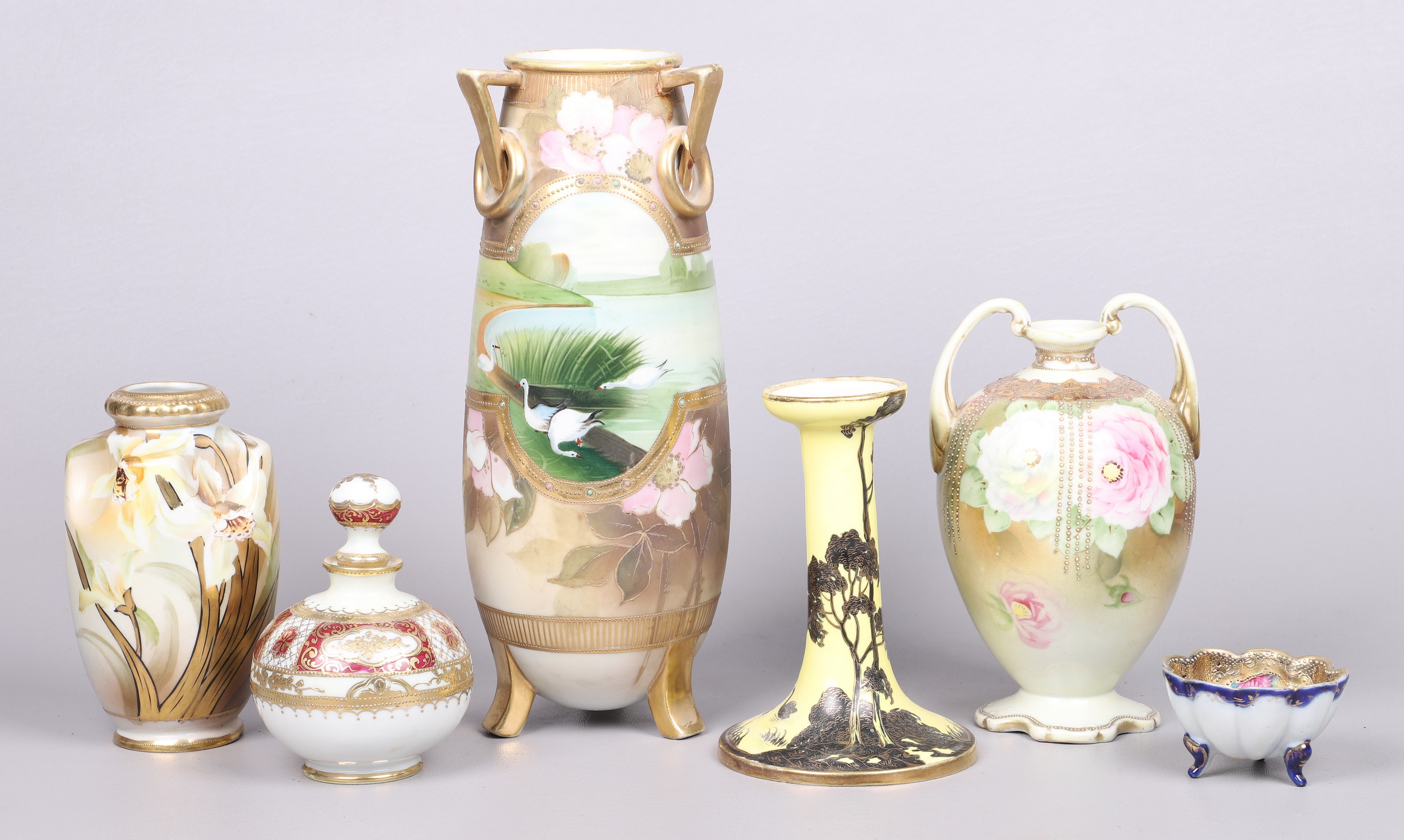 (6) Pcs hand painted Nippon