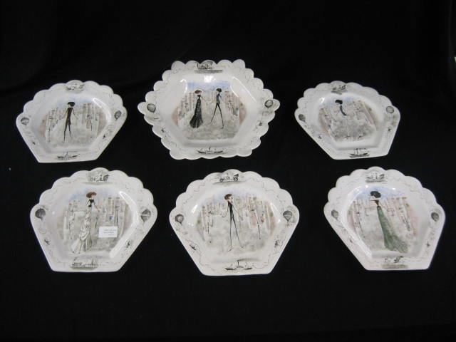 6 pcs. Italian Faience Pottery bowl