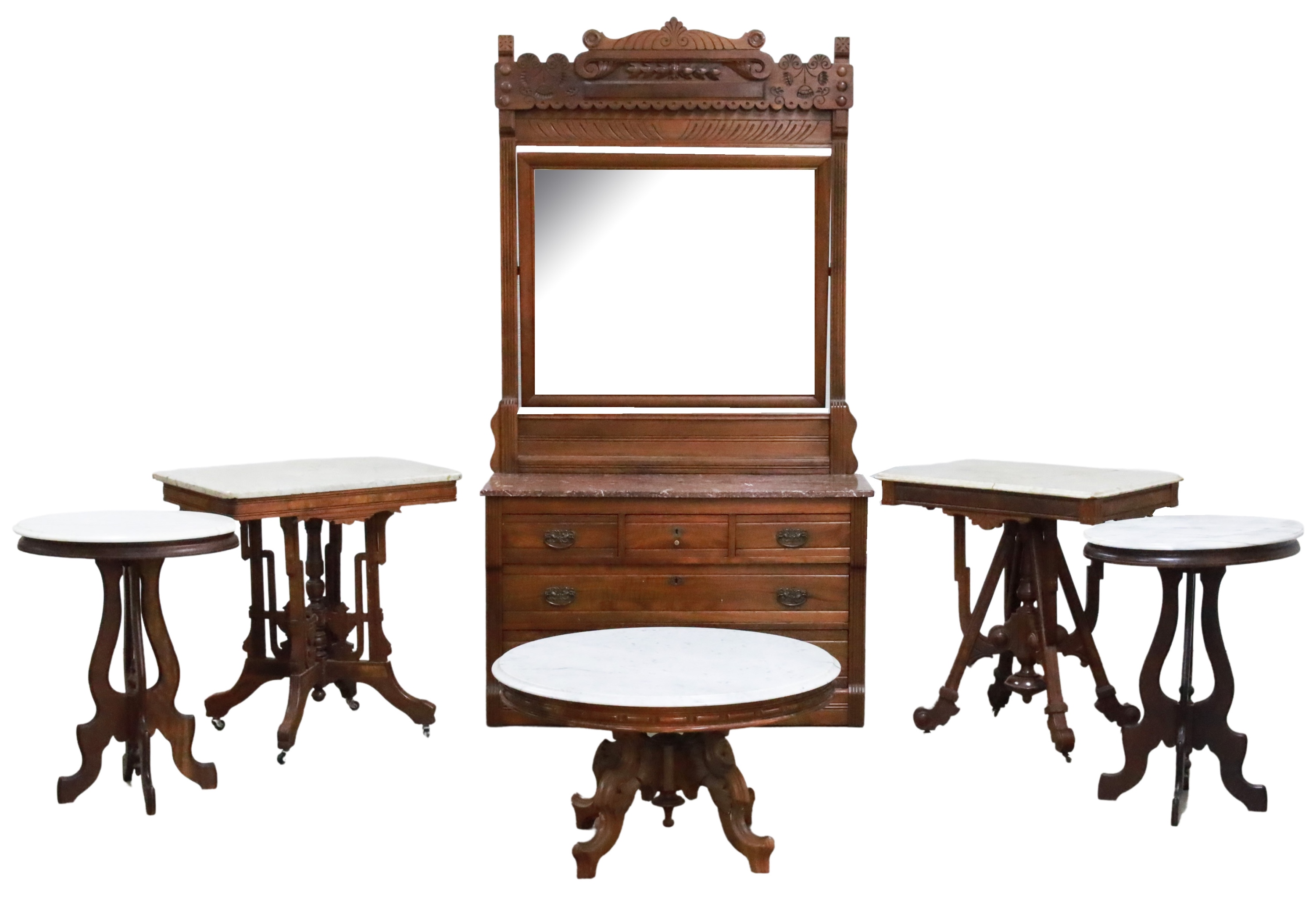 6 PCS. OF AMER. AND VICTORIAN STYLE