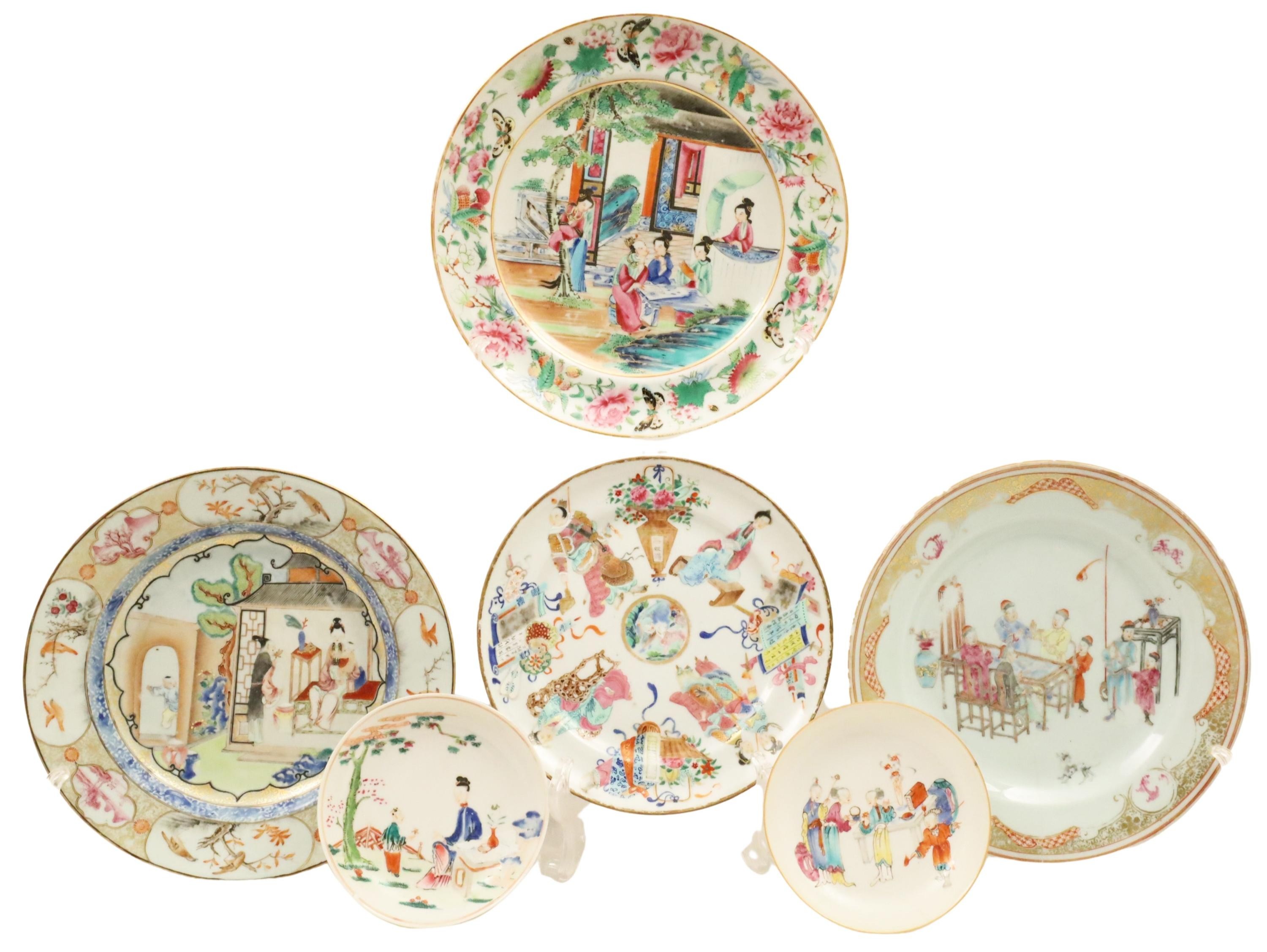 6 PCS OF FAMILLE ROSE AND