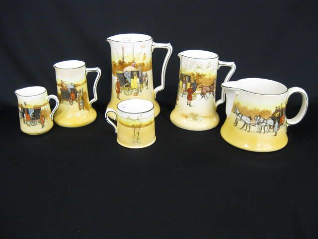 6 pcs. Royal Doulton ''Coaching