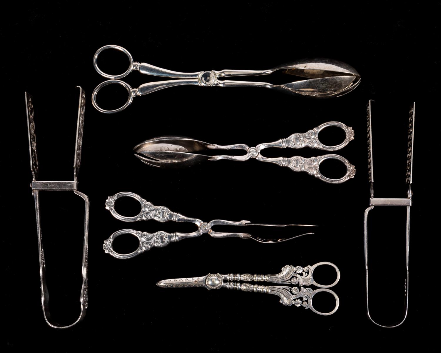 6 PCS, SILVERPLATE SERVERS,