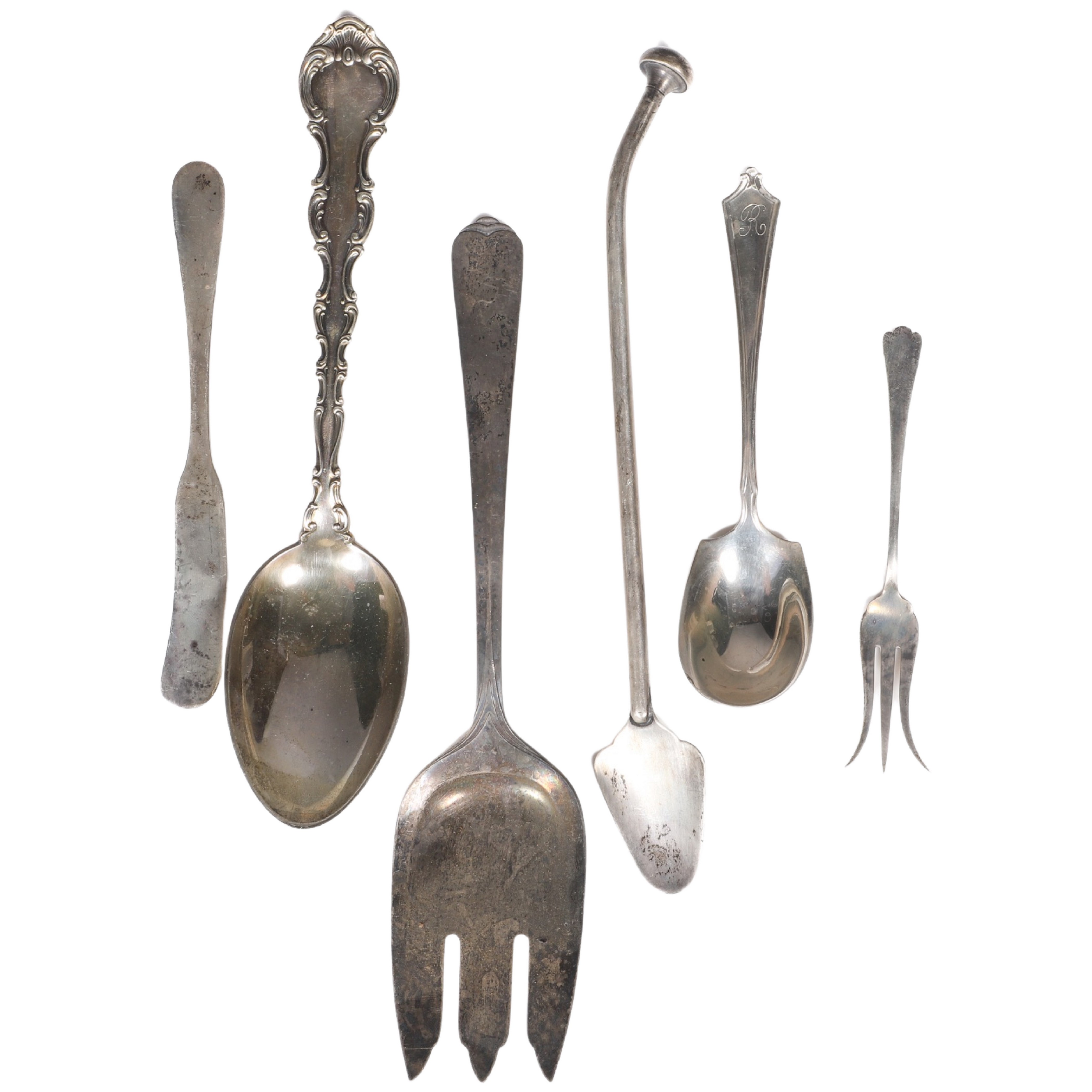 (6) Pcs Sterling silver flatware,