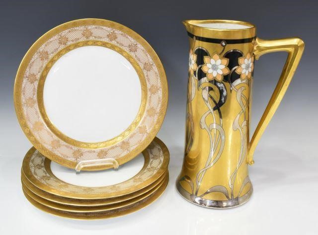 (6) PICKARD BEULET GILDED TANKARD &