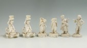 6 PIECE BELLEEK FIGURES: 1) Pa