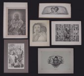 6 PIECE BLACK ARTIST PRINT/PAI