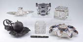 6 PIECE COLLECTION OF INKWELLS