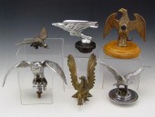 6 PIECE EAGLE CAR MASCOTS: To