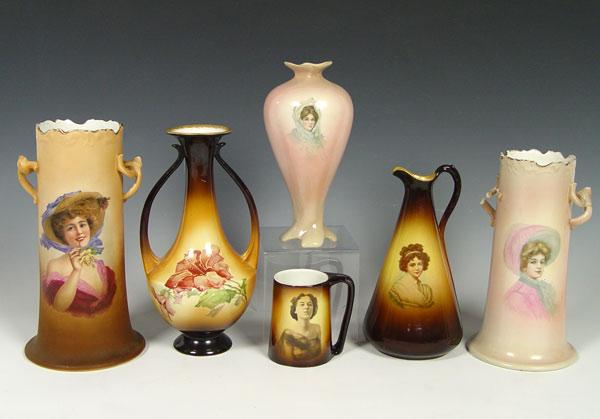 6 PIECE GROUP WARWICK CHINA VASES