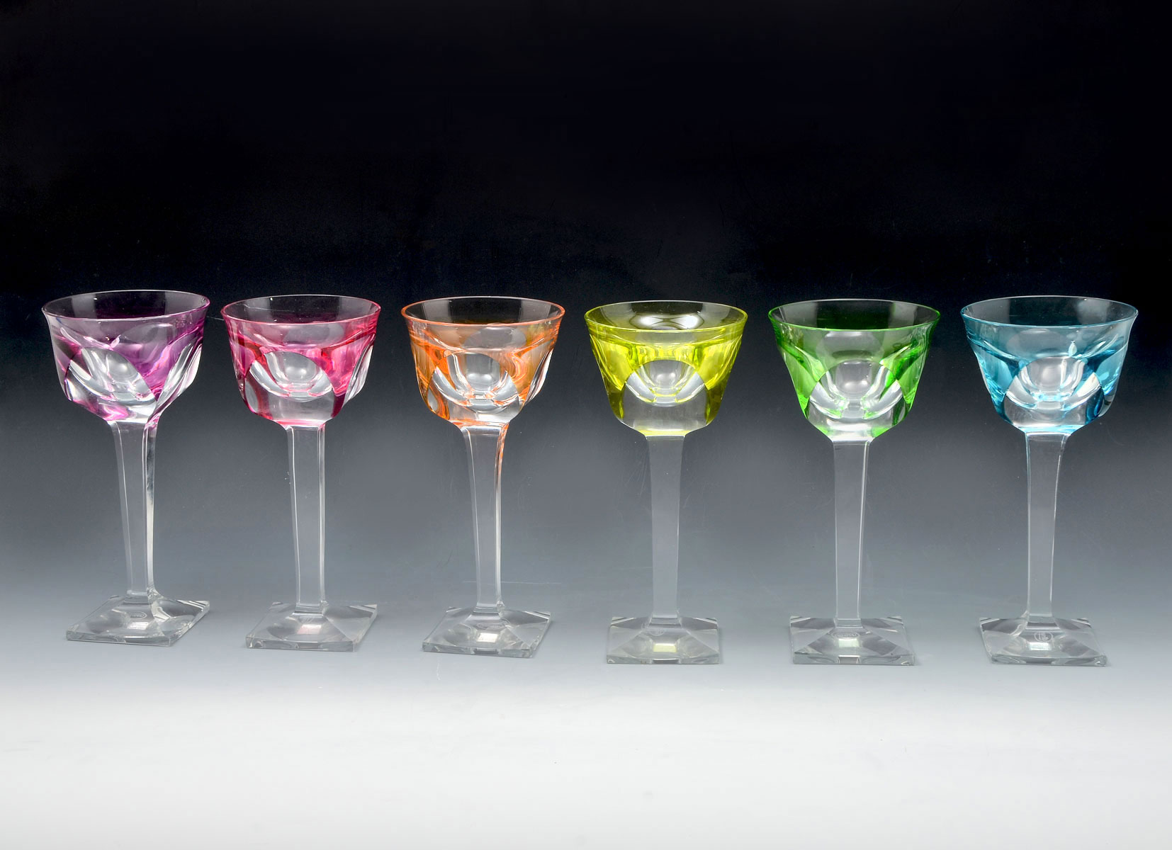 6 PIECE MOSER STEMWARE SET: