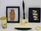 6 PIECE SCRIMSHAW LOT TO INCLU