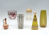 6 PIECE VICTORIAN ART GLASS: C
