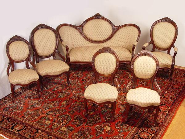 6 PIECE VICTORIAN WALNUT PARLOR