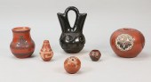 6 PIECES NATIVE AMERICAN POTTE
