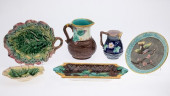 6 PIECES OF MAJOLICA<br>Proper