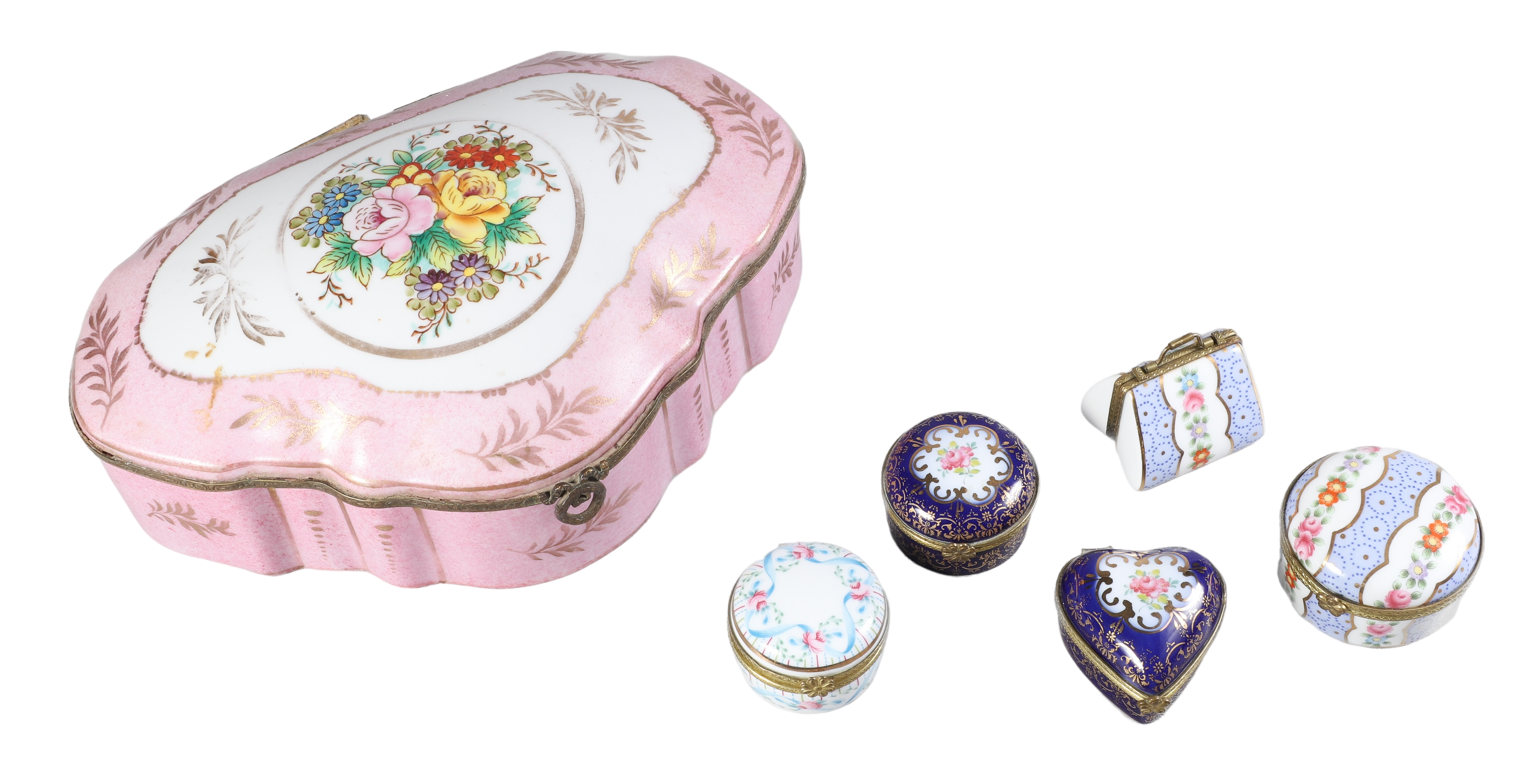 (6) Porcelain dresser and trinket