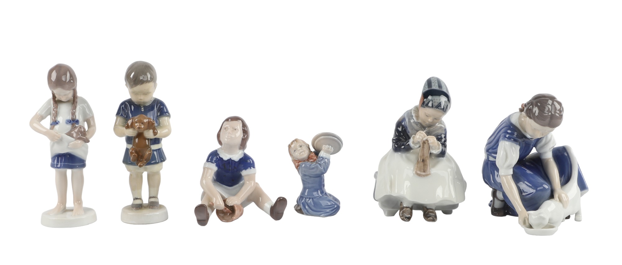 (6) Porcelain figurines, c/o