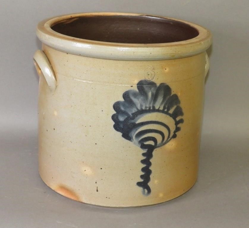 6 QUART COBALT DECORATED