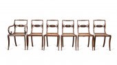 6 REGENCY STYLE MAHOGANY & CAN