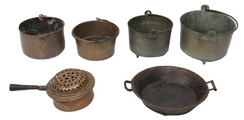 (6) RUSTIC 19TH C. COPPER &AMP;