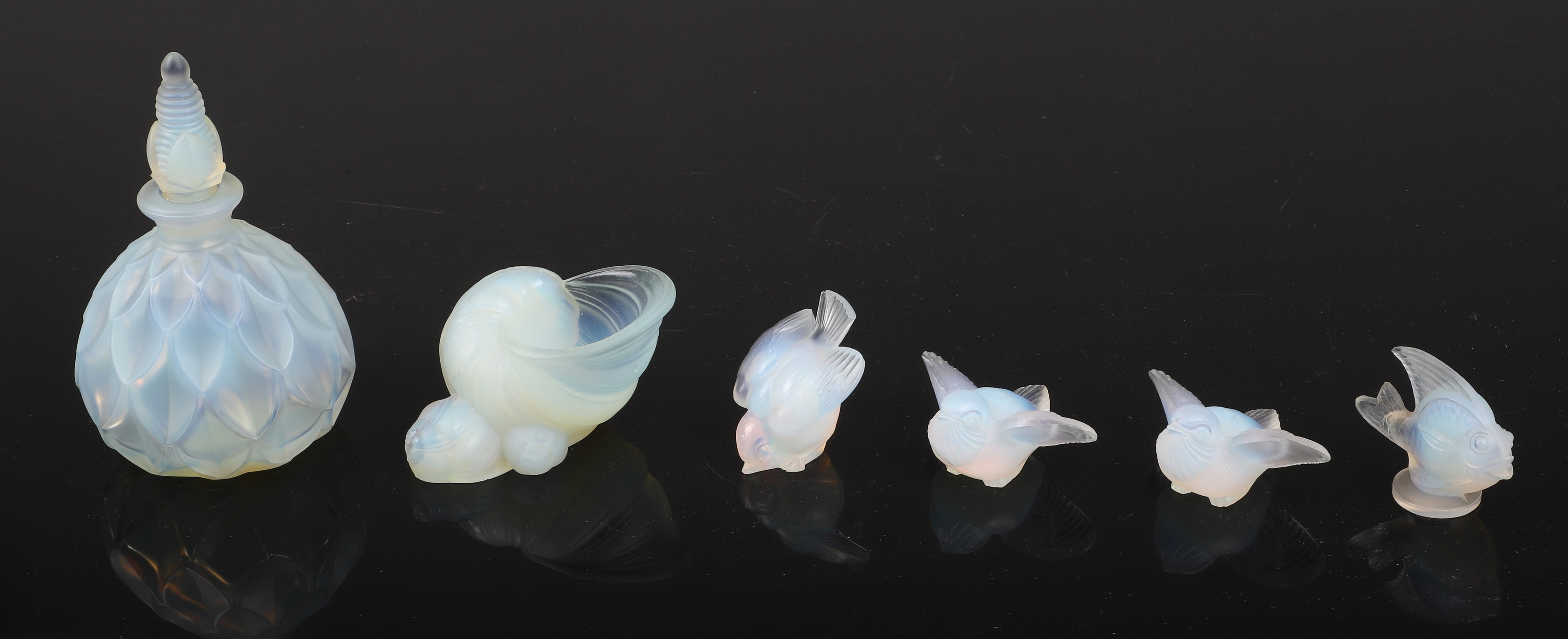 (6) Sabina opalescent glass figures