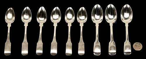 6 SAMUEL BELL COIN SILVER SPOONS
