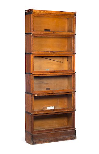 6 SECTION GLOBE WERNICKE OAK