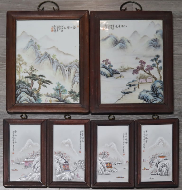 (6) SIGNED CHINESE ENAMEL DECORATED