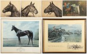 (6) Signed equestrian prints,