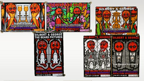 6 SIGNED GILBERT AND GEORGE BEARD
