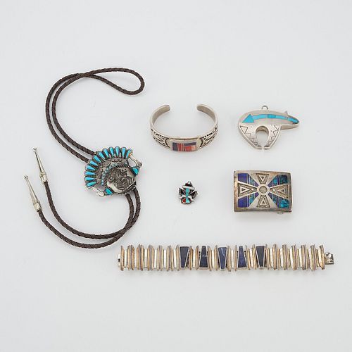 6 SOUTHWEST JEWELRY - STERLING &