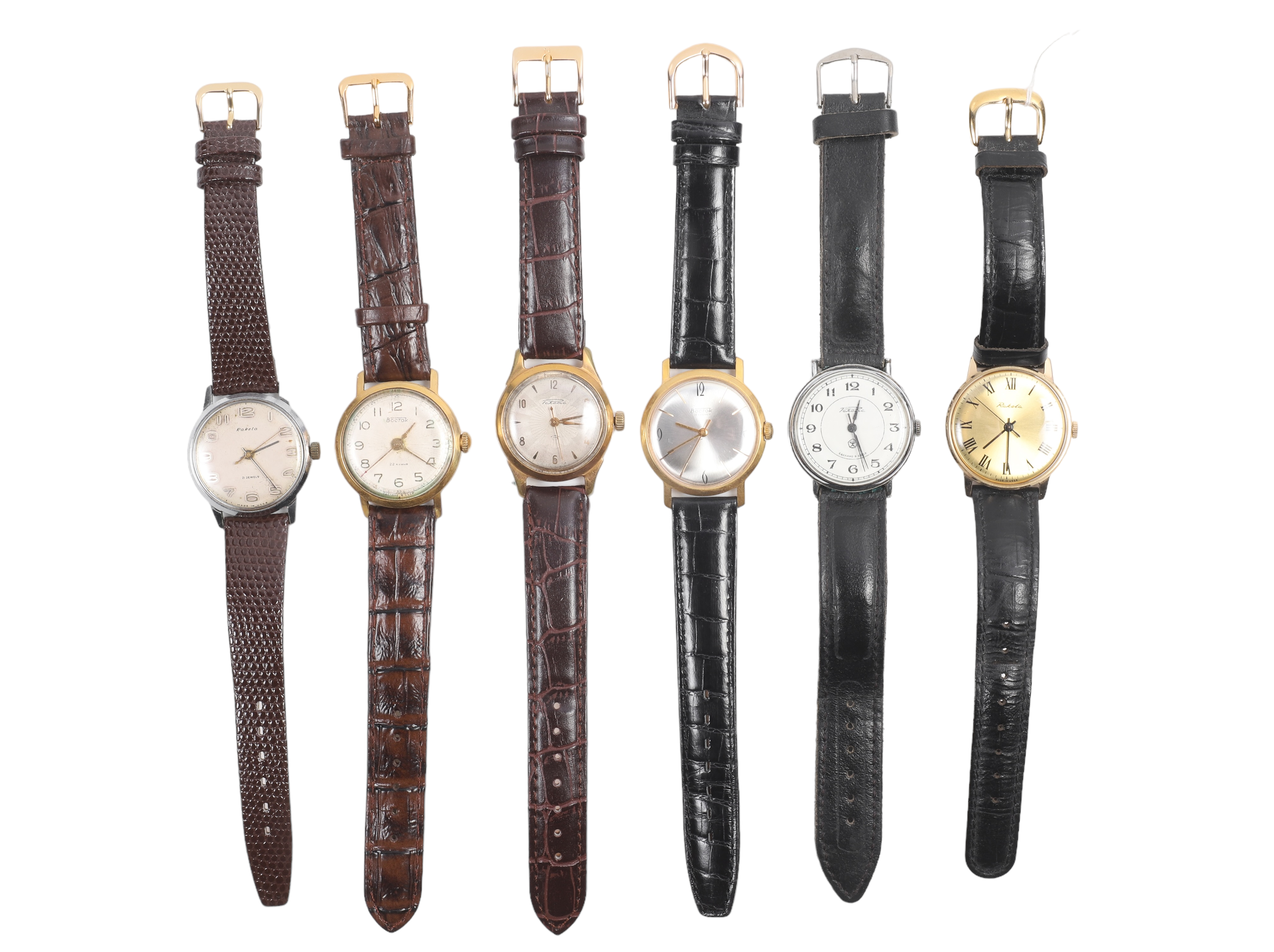 (6) Soviet era wrist watches to