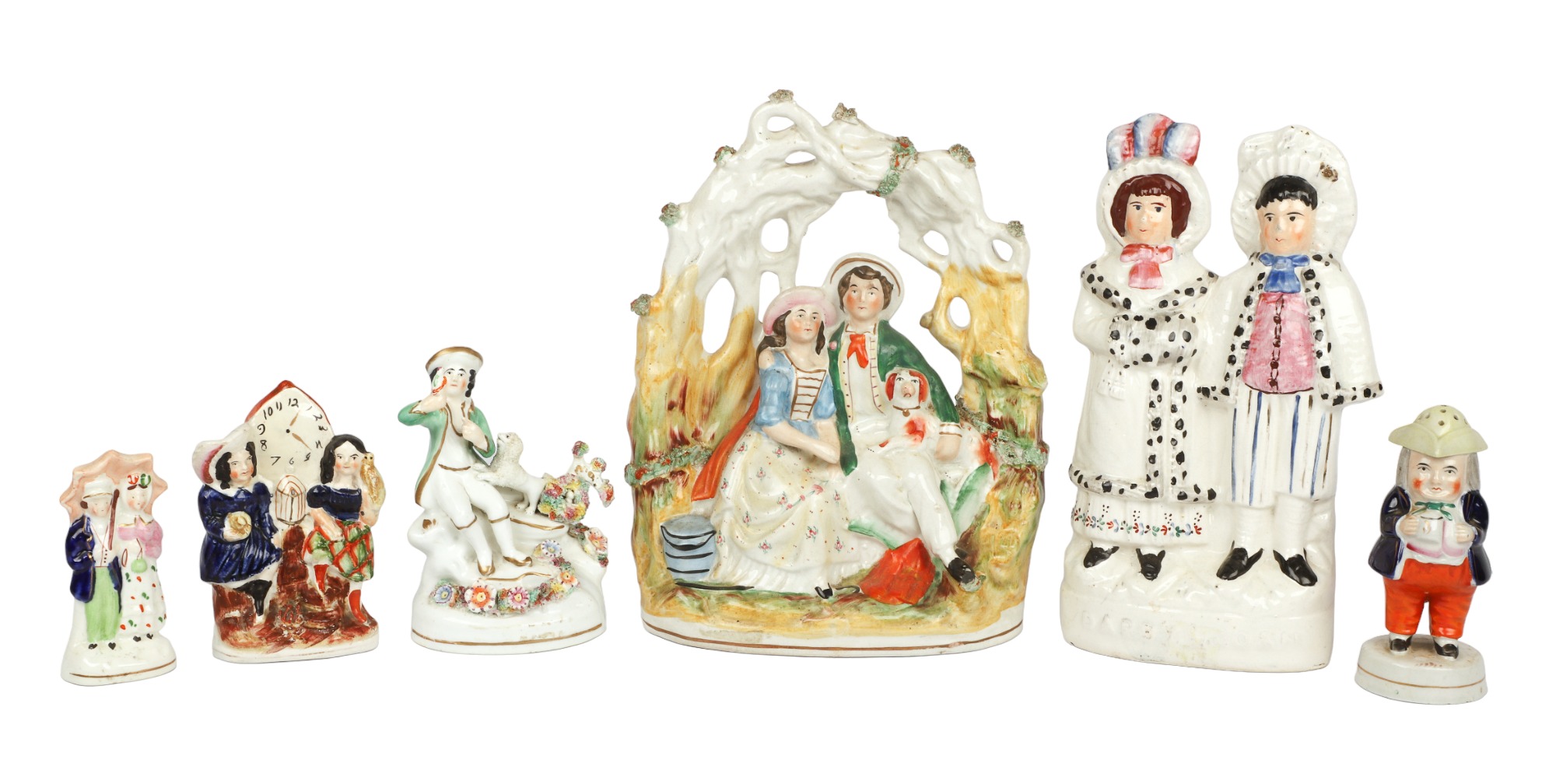 (6) Staffordshire figures and