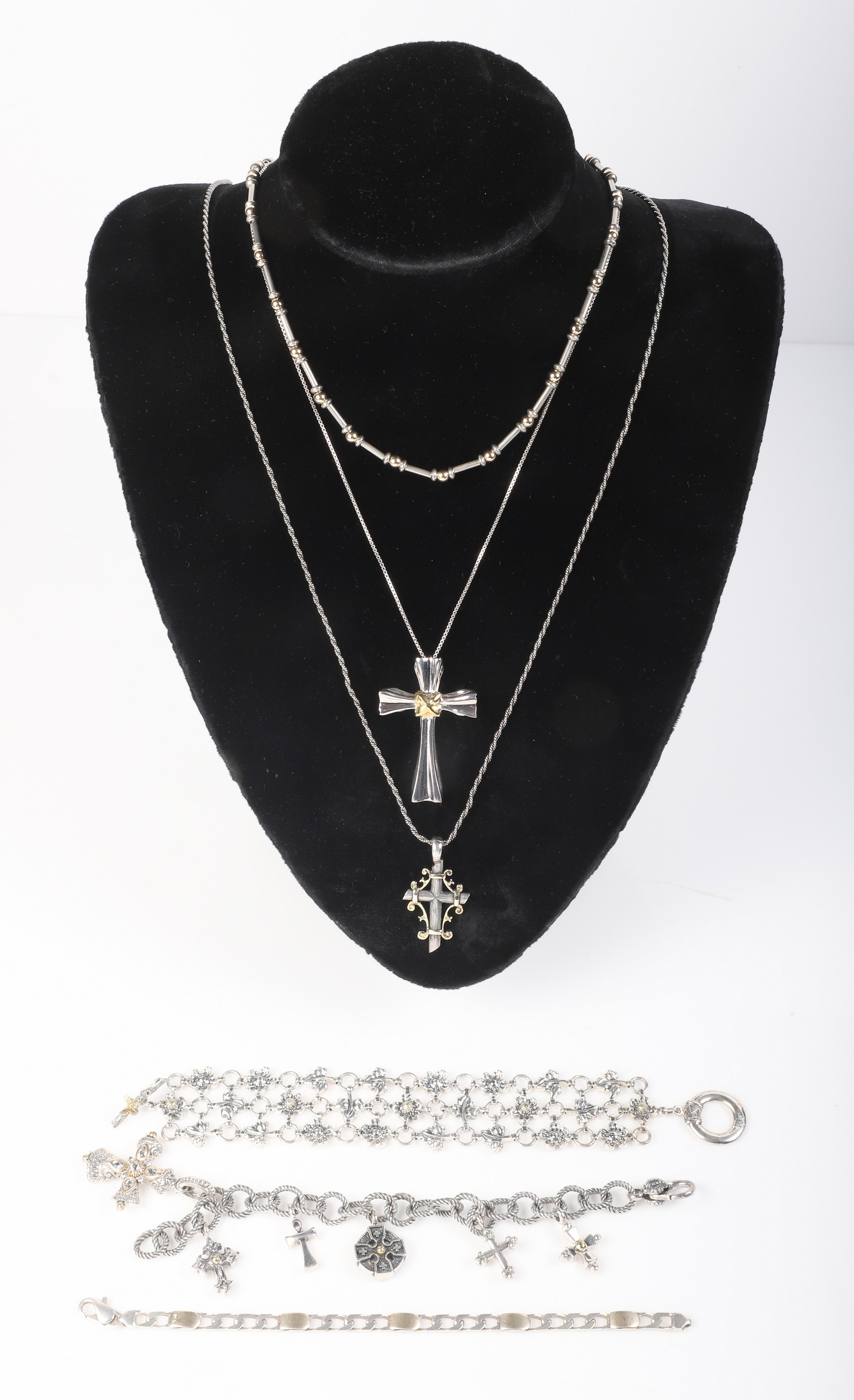(6) Sterling and yellow gold