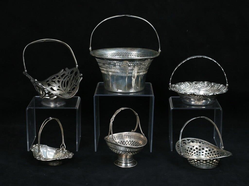 6 STERLING BASKETS GORHAM, REED &
