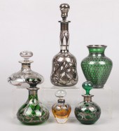 (6) Sterling clad bottles and