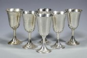 6 STERLING GOBLETS, INTERNATIO